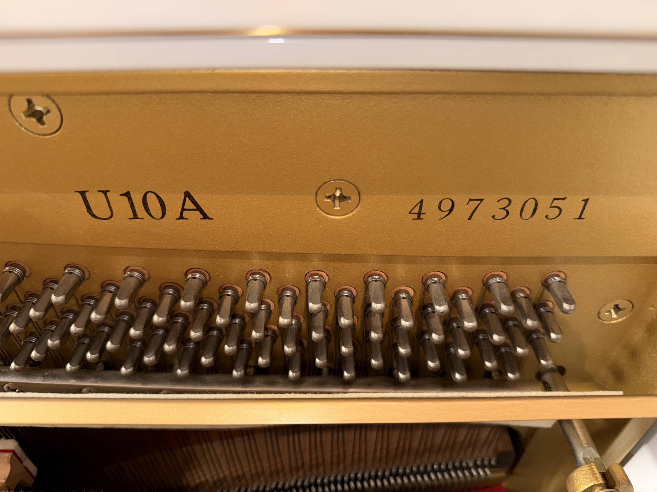 Gebrauchtklavier<br>Yamaha U10A weiss poliert – Bild 3